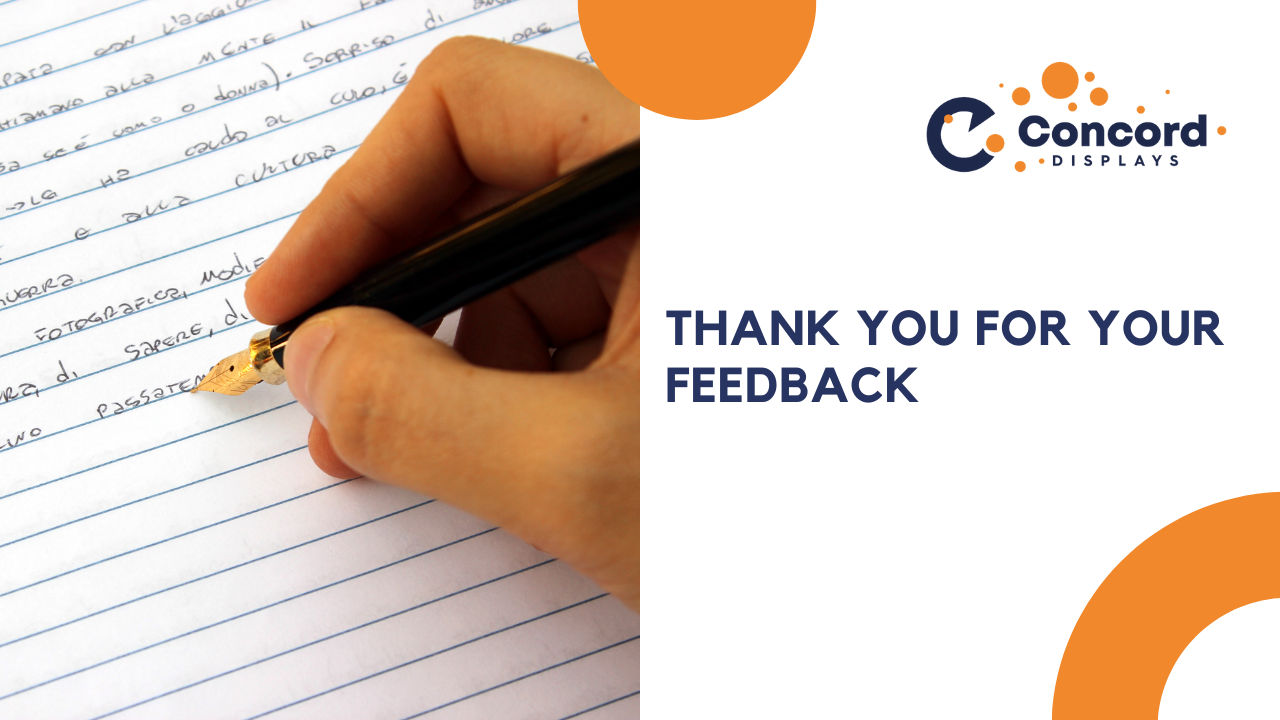 “I wholeheartedly recommend Concord Displays to any organization seeking marketing display solutions” – Thank You for Your Feedback!
